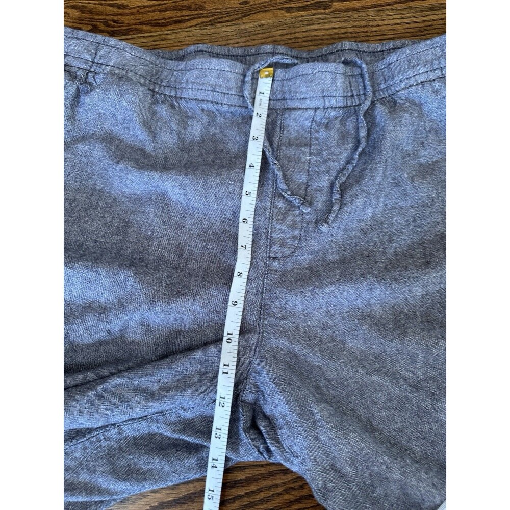 Old Navy Pull On Waist Blue Denim Linen Blend Super Wide Leg Pants Size XL Boho - Picture 4 of 7